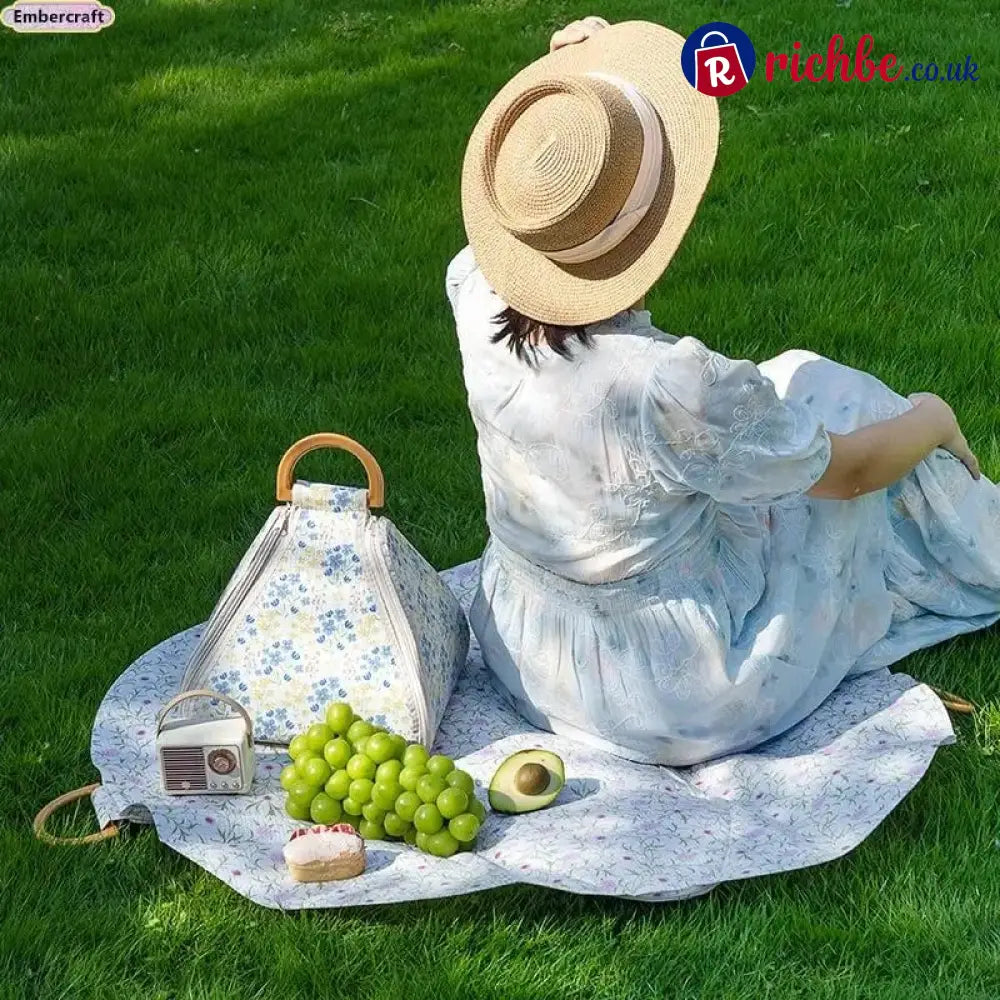 🌿 Foldable Waterproof Picnic Blanket with Carry Handle – Thick Padded Outdoor Mat for Beach Camping & Travel