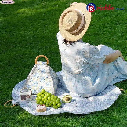 🌿 Foldable Waterproof Picnic Blanket with Carry Handle – Thick Padded Outdoor Mat for Beach Camping & Travel