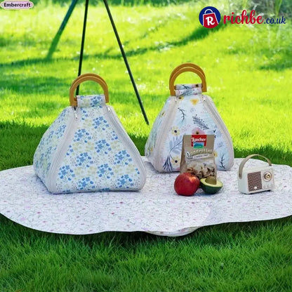 🌿 Foldable Waterproof Picnic Blanket with Carry Handle – Thick Padded Outdoor Mat for Beach Camping & Travel