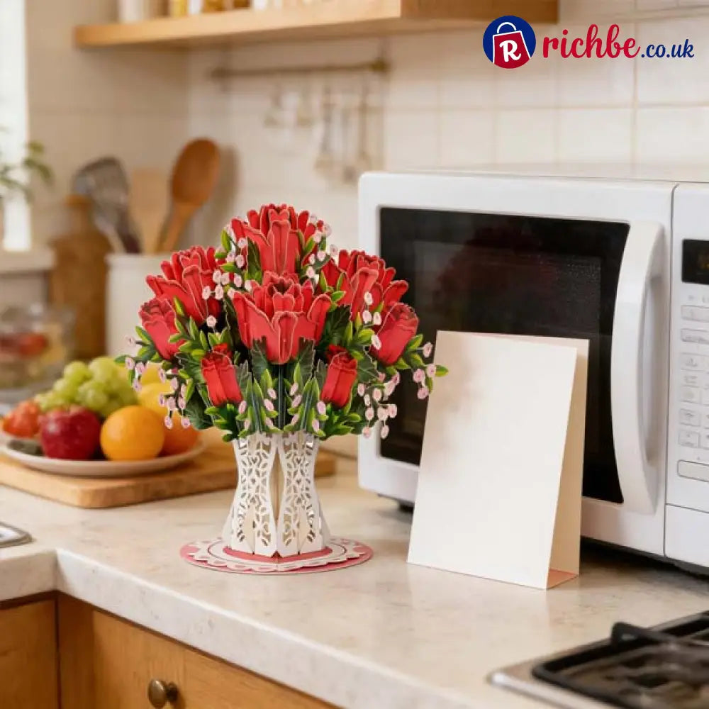 💌 Forever-Blooming 3D Flower Pop-Up Card– Personalized Love Message & Everlasting Bloom 🎁