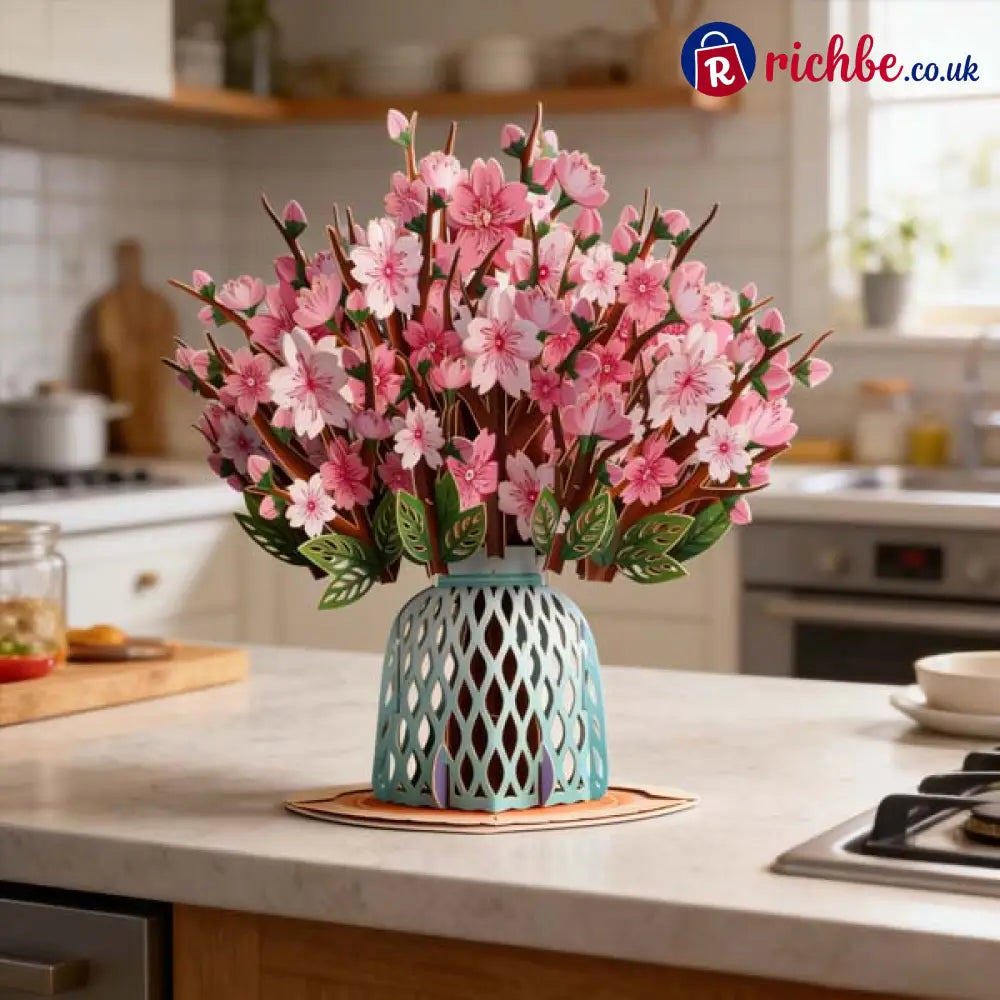 💌 Forever-Blooming 3D Flower Pop-Up Card– Personalized Love Message & Everlasting Bloom 🎁 - Cherry Blossom