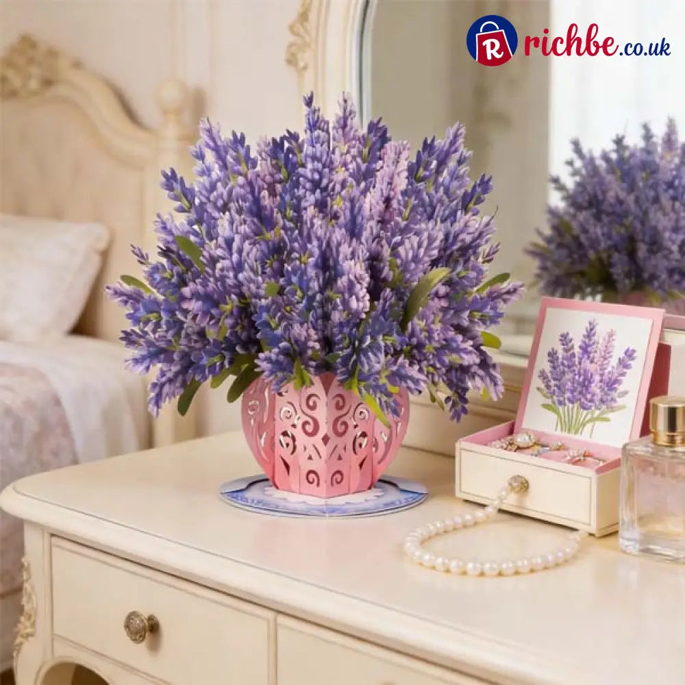 💌 Forever-Blooming 3D Flower Pop-Up Card– Personalized Love Message & Everlasting Bloom 🎁 - Lavender