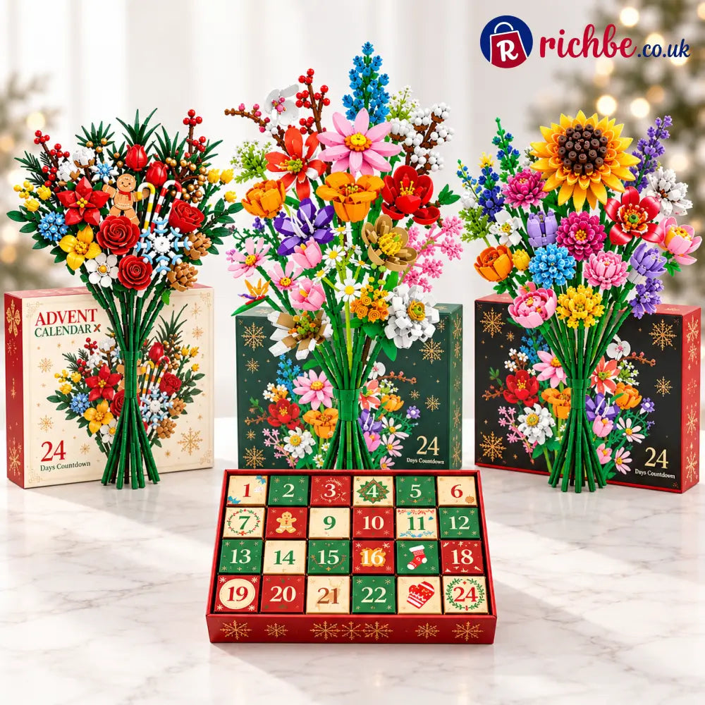 Free Shipping✈️-Flower Bouquet Building Blocks Gift Christmas Countdown Blind Box
