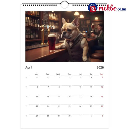 French bulldog Calendar 2026 - Daily Activities