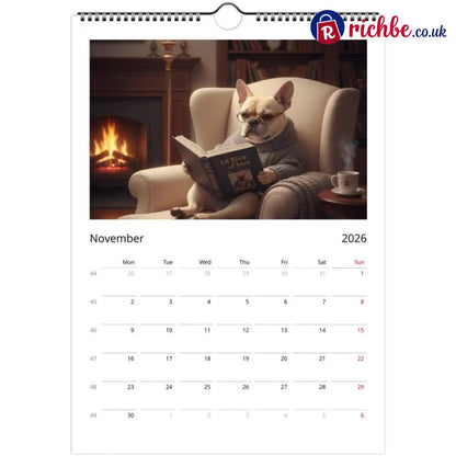 French bulldog Calendar 2026 - Daily Activities