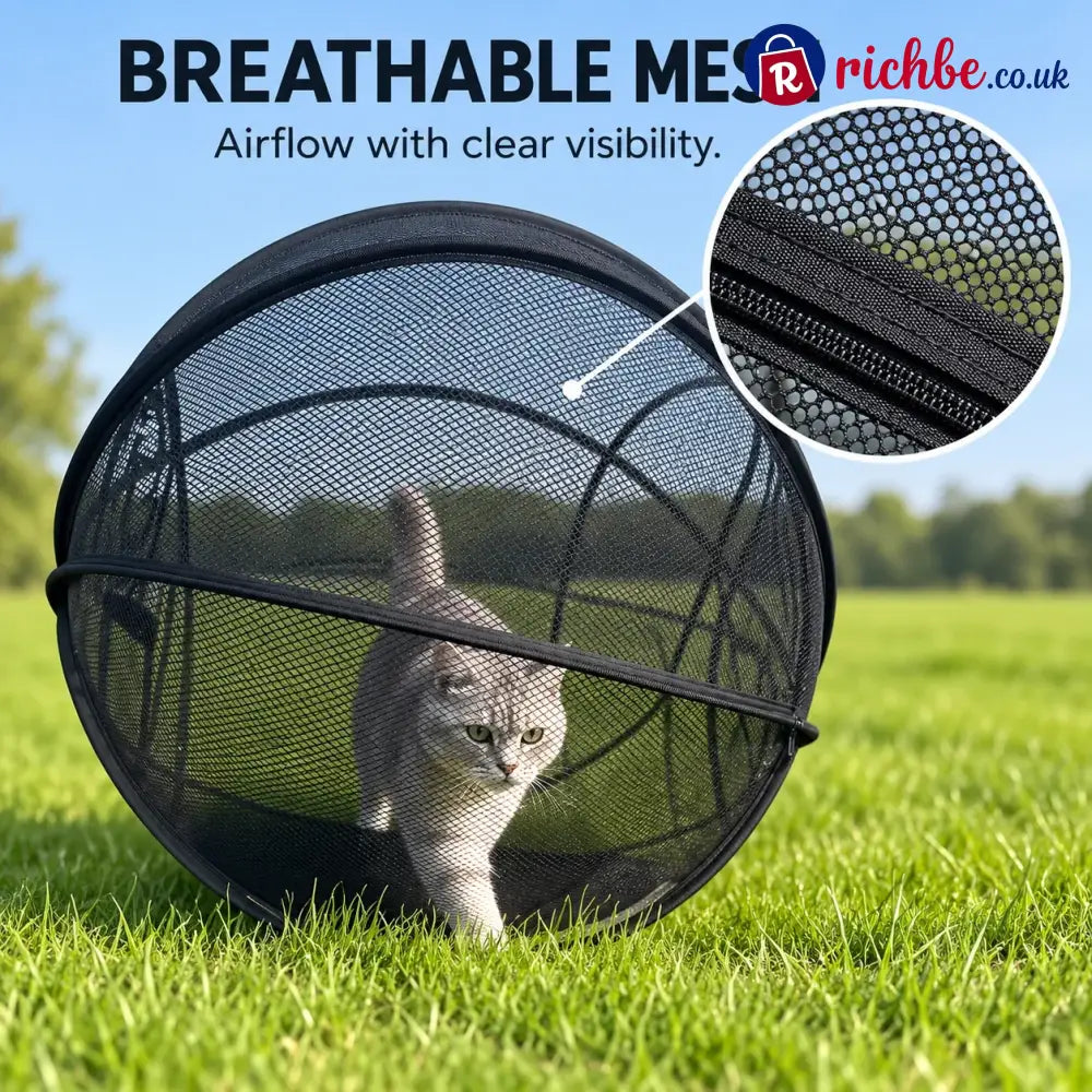 🐱🌿 Freshair Cat Haven™ – Pop-up Mesh Playpen