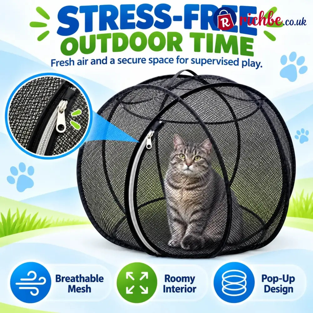 🐱🌿 Freshair Cat Haven™ – Pop-up Mesh Playpen