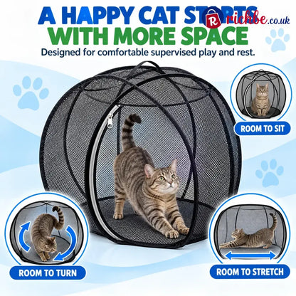 🐱🌿 Freshair Cat Haven™ – Pop-up Mesh Playpen