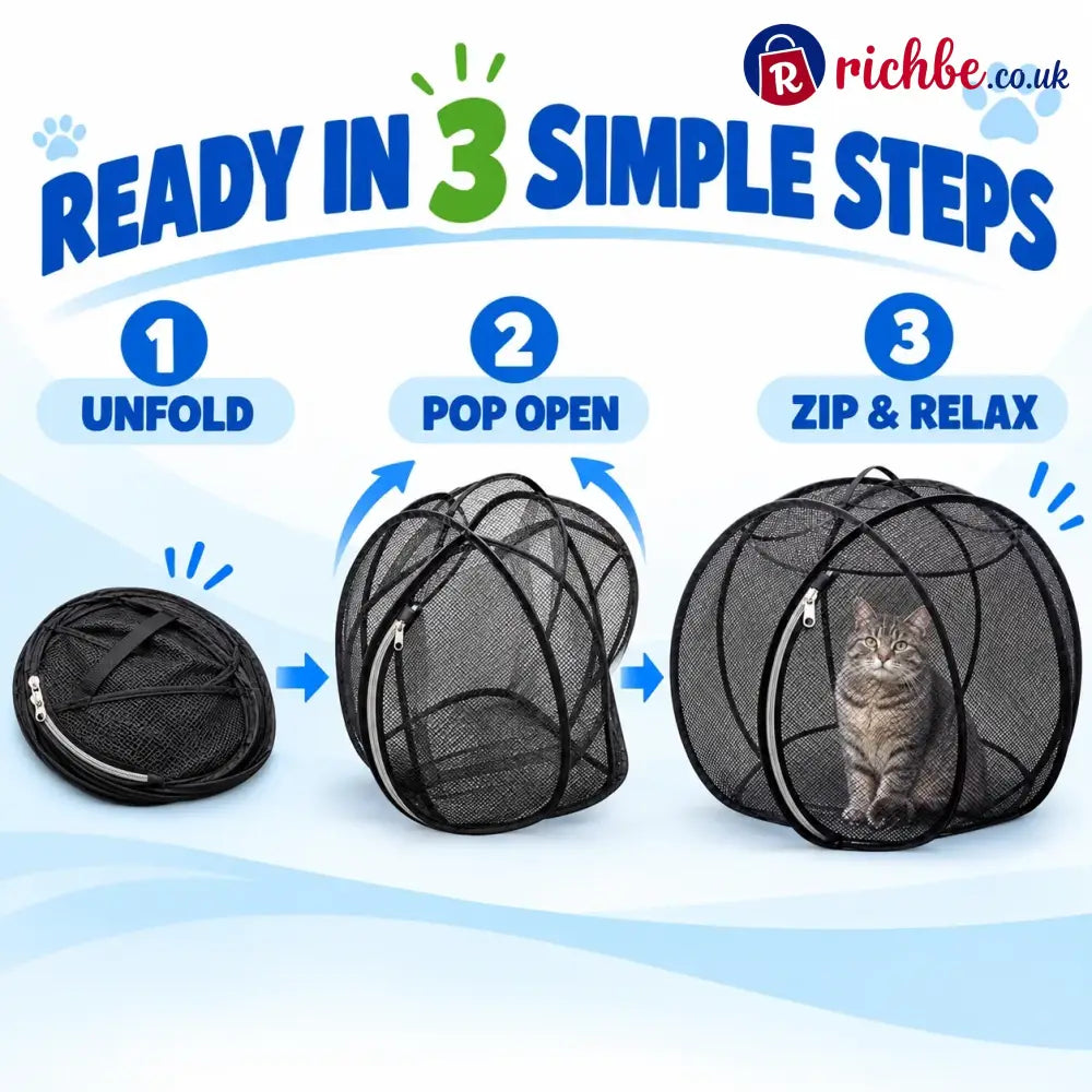 🐱🌿 Freshair Cat Haven™ – Pop-up Mesh Playpen