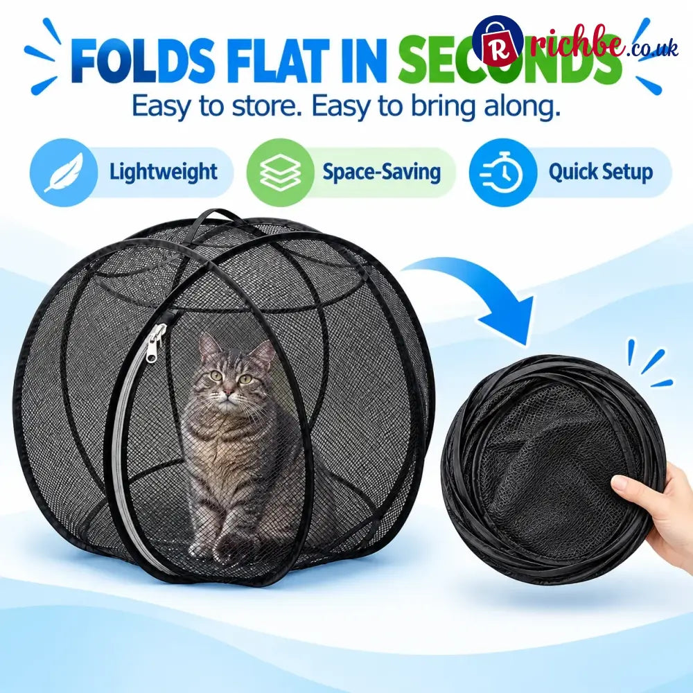 🐱🌿 Freshair Cat Haven™ – Pop-up Mesh Playpen
