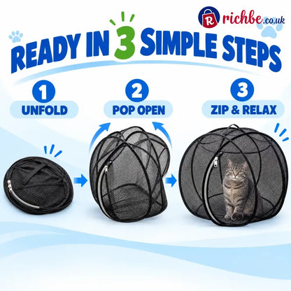 🐱🌿 Freshair Cat Haven™ – Pop-up Mesh Playpen
