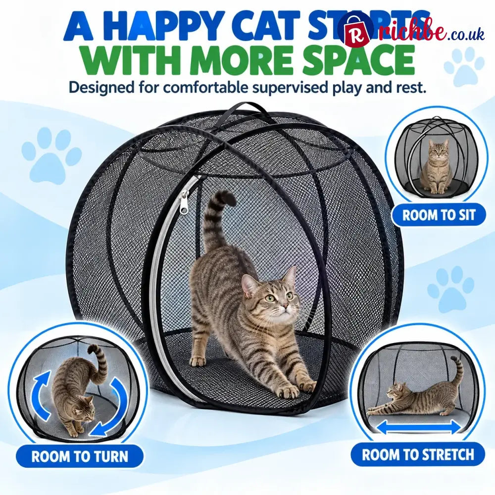 🐱🌿 Freshair Cat Haven™ – Pop-up Mesh Playpen