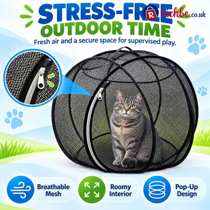 🐱🌿 Freshair Cat Haven™ – Pop-up Mesh Playpen