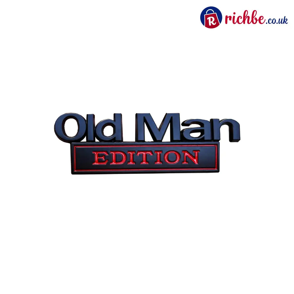FUCK IT Edition Emblem/Old Man Edition Car Emblem - Old Man Edition Emblem / Black & Red(2pcs)