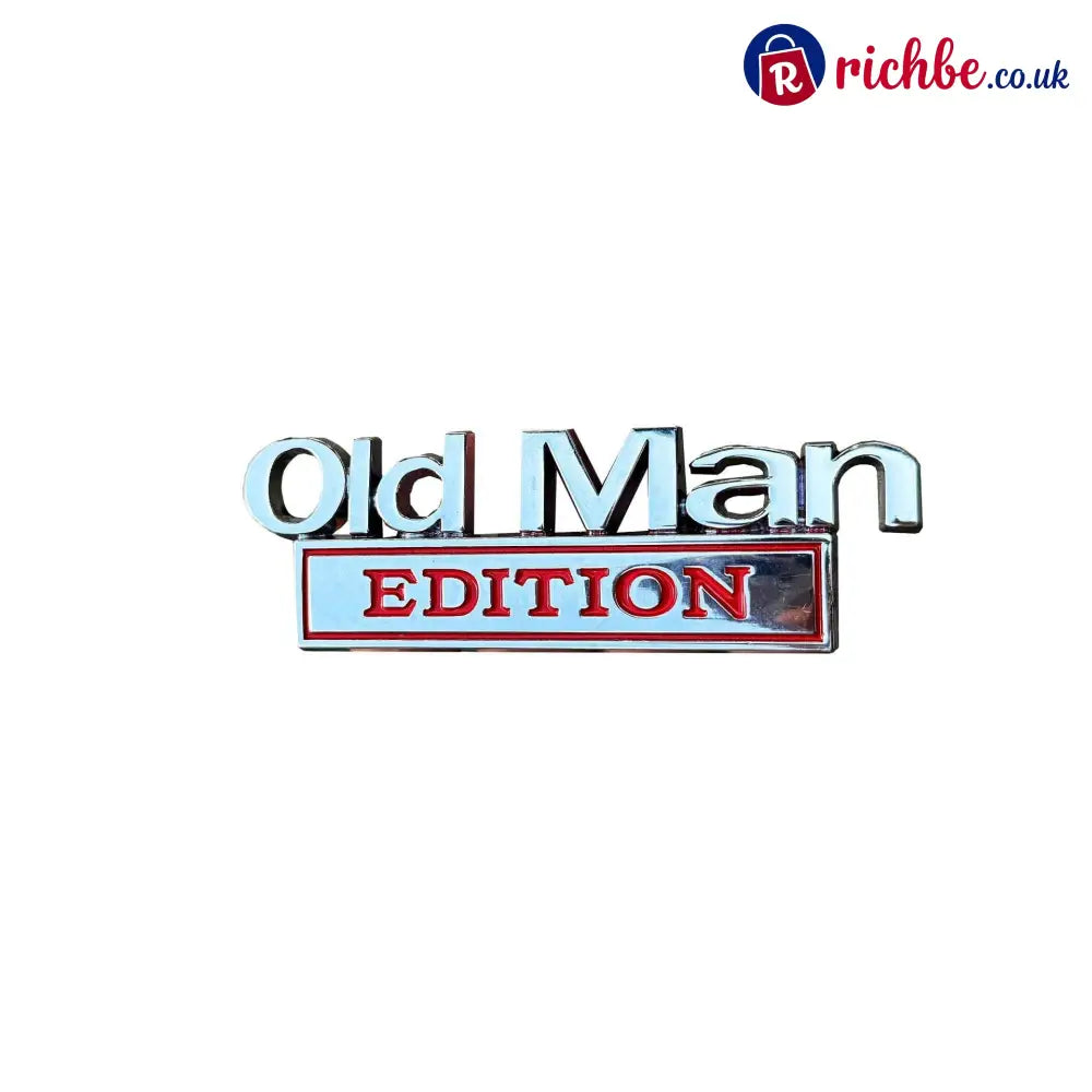 FUCK IT Edition Emblem/Old Man Edition Car Emblem - Old Man Edition Emblem / Sliver & Red(2pcs)