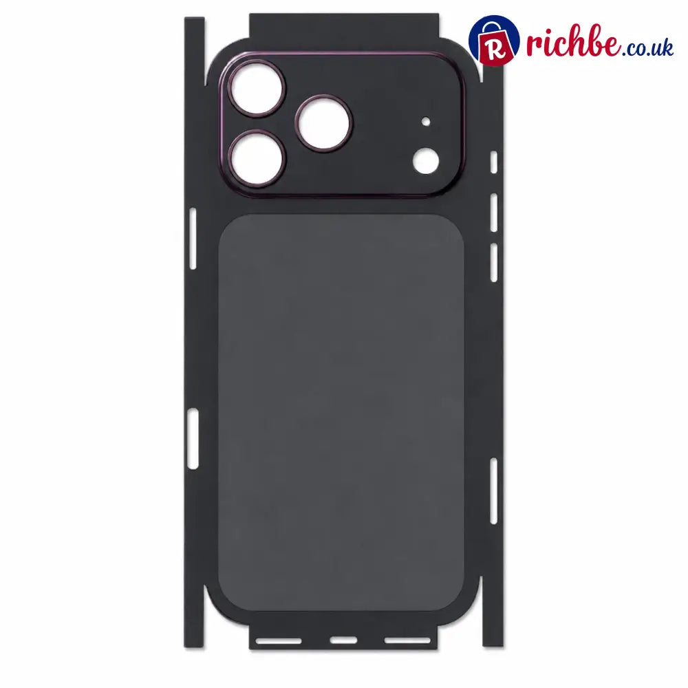 📢📢Full Wrap Scratch Resistant Protective Phone Back Skin Sticker - 18 Pro Max / Black - Electronics & Accessories