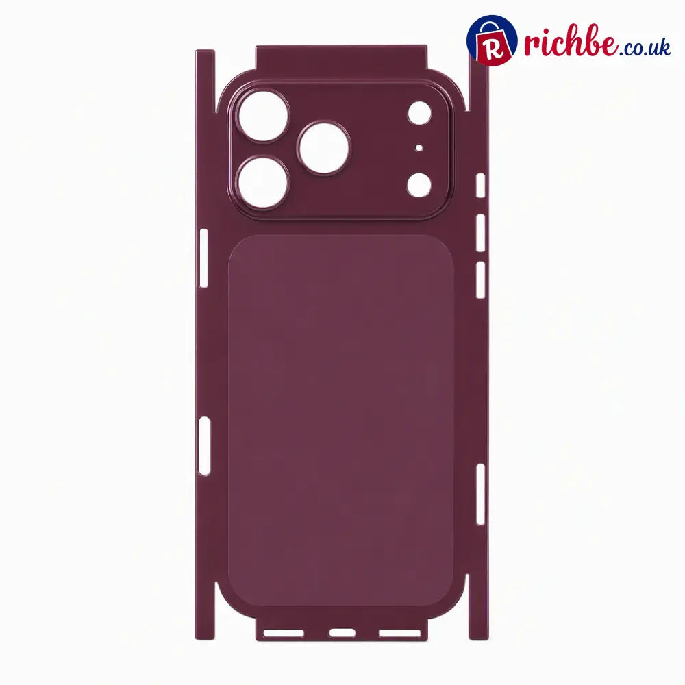 📢📢Full Wrap Scratch Resistant Protective Phone Back Skin Sticker - 18 Pro Max / Burgundy - Electronics & Accessories