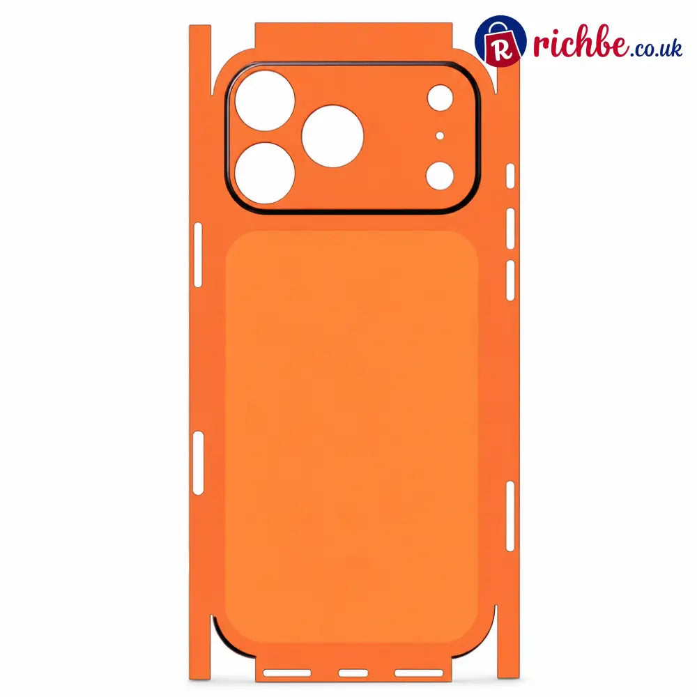 📢📢Full Wrap Scratch Resistant Protective Phone Back Skin Sticker - 18 Pro Max / Orange - Electronics & Accessories