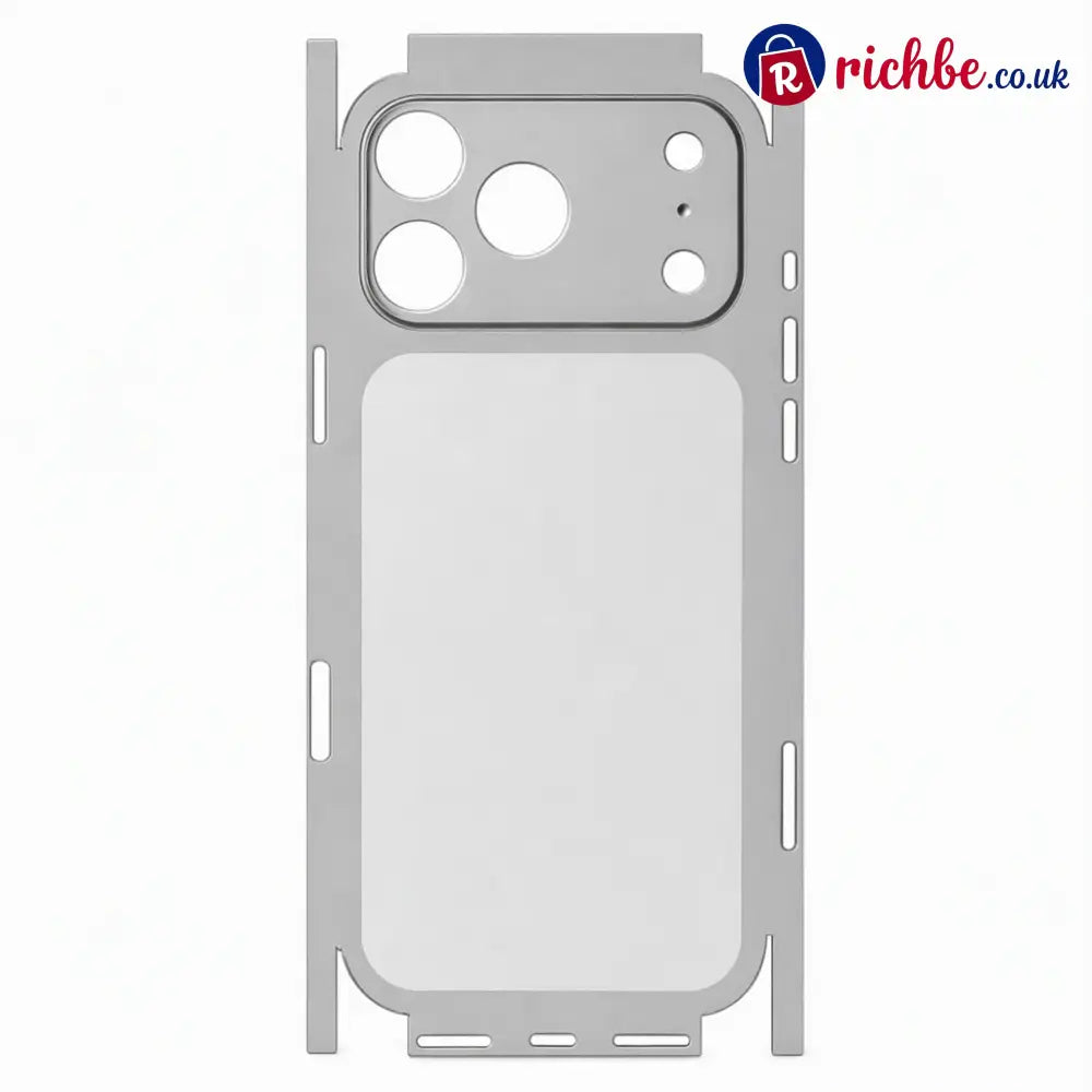📢📢Full Wrap Scratch Resistant Protective Phone Back Skin Sticker - 18 Pro Max / Silver - Electronics & Accessories