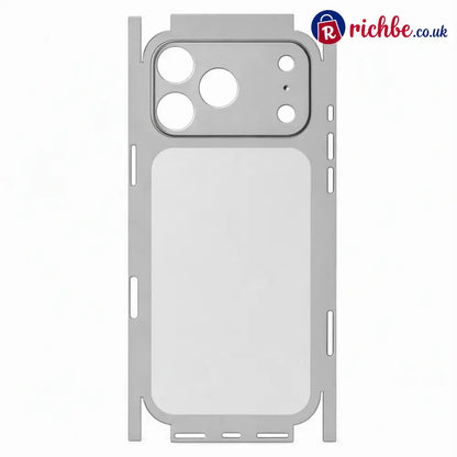 📢📢Full Wrap Scratch Resistant Protective Phone Back Skin Sticker - 18 Pro Max / Silver - Electronics & Accessories