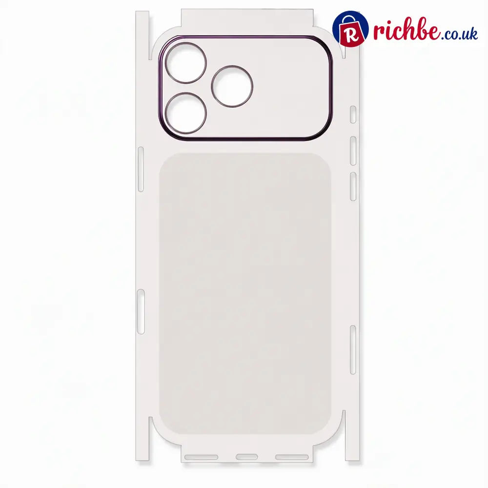 📢📢Full Wrap Scratch Resistant Protective Phone Back Skin Sticker - 18 Pro Max / White - Electronics & Accessories