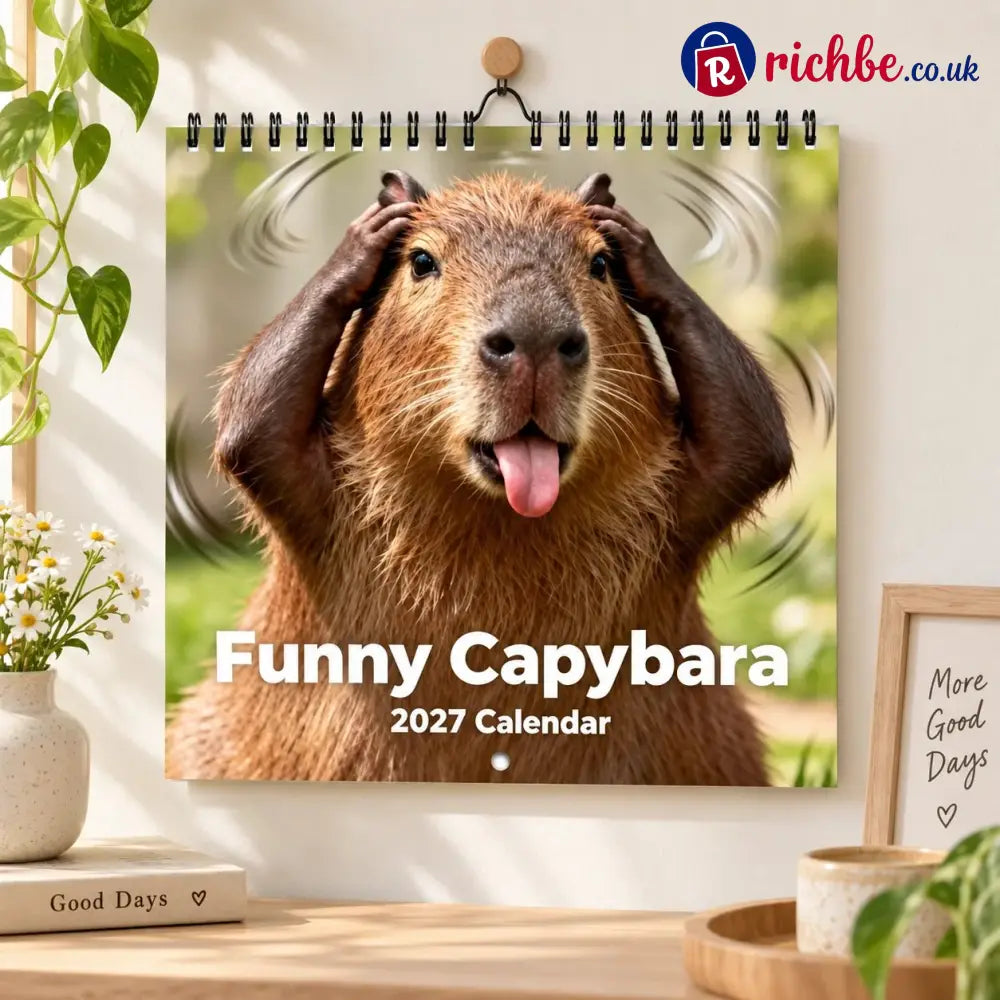 Funny Capybara 2027 Wall Calendar – 12-Month Cute & Playful Capybara Calendar Spiral Hanging Wall Planner for Capybara