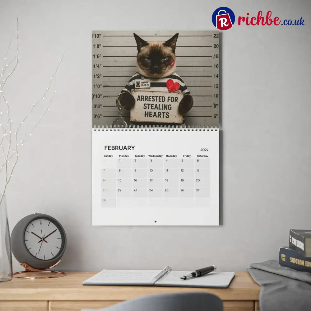 😂Funny Cat Mugshots 2027 Calendar