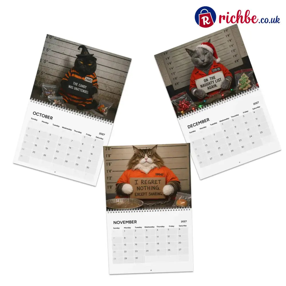 😂Funny Cat Mugshots 2027 Calendar