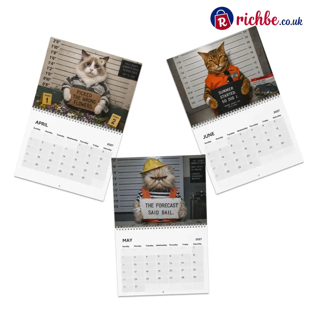 😂Funny Cat Mugshots 2027 Calendar