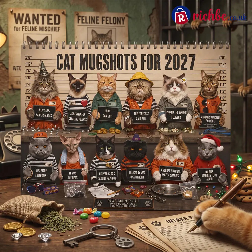 😂Funny Cat Mugshots 2027 Calendar