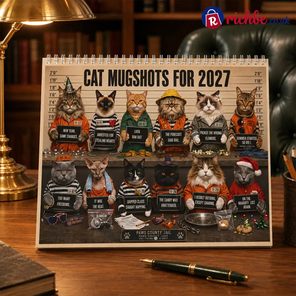 😂Funny Cat Mugshots 2027 Calendar