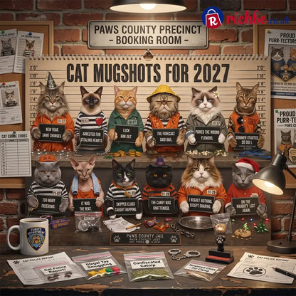 😂Funny Cat Mugshots 2027 Calendar