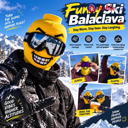 Funny Face Ski Balaclava – Cosy Knitted Winter Mask for Skiing & Snowboarding | Mask Only