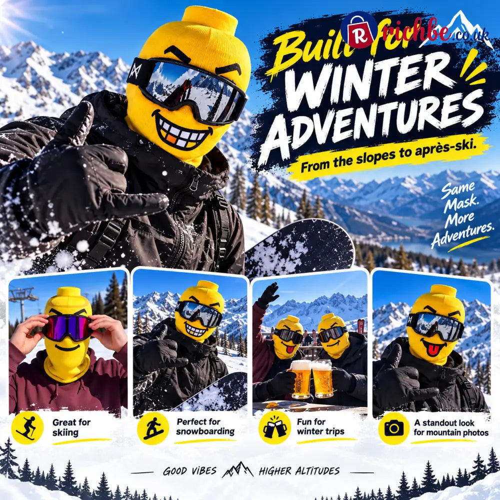 Funny Face Ski Balaclava – Cosy Knitted Winter Mask for Skiing & Snowboarding | Mask Only
