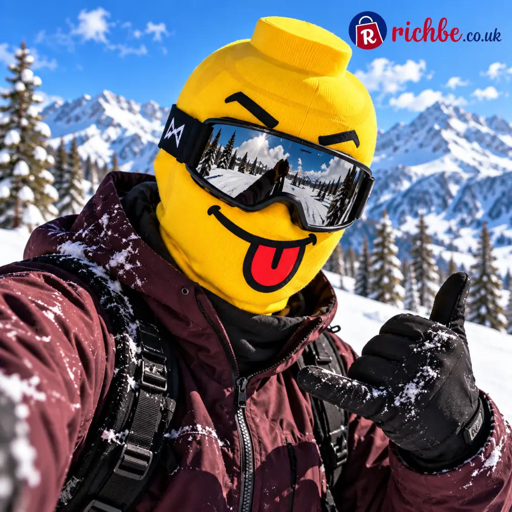 Funny Face Ski Balaclava – Cosy Knitted Winter Mask for Skiing & Snowboarding | Mask Only - B