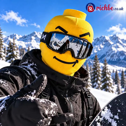 Funny Face Ski Balaclava – Cosy Knitted Winter Mask for Skiing & Snowboarding | Mask Only - D