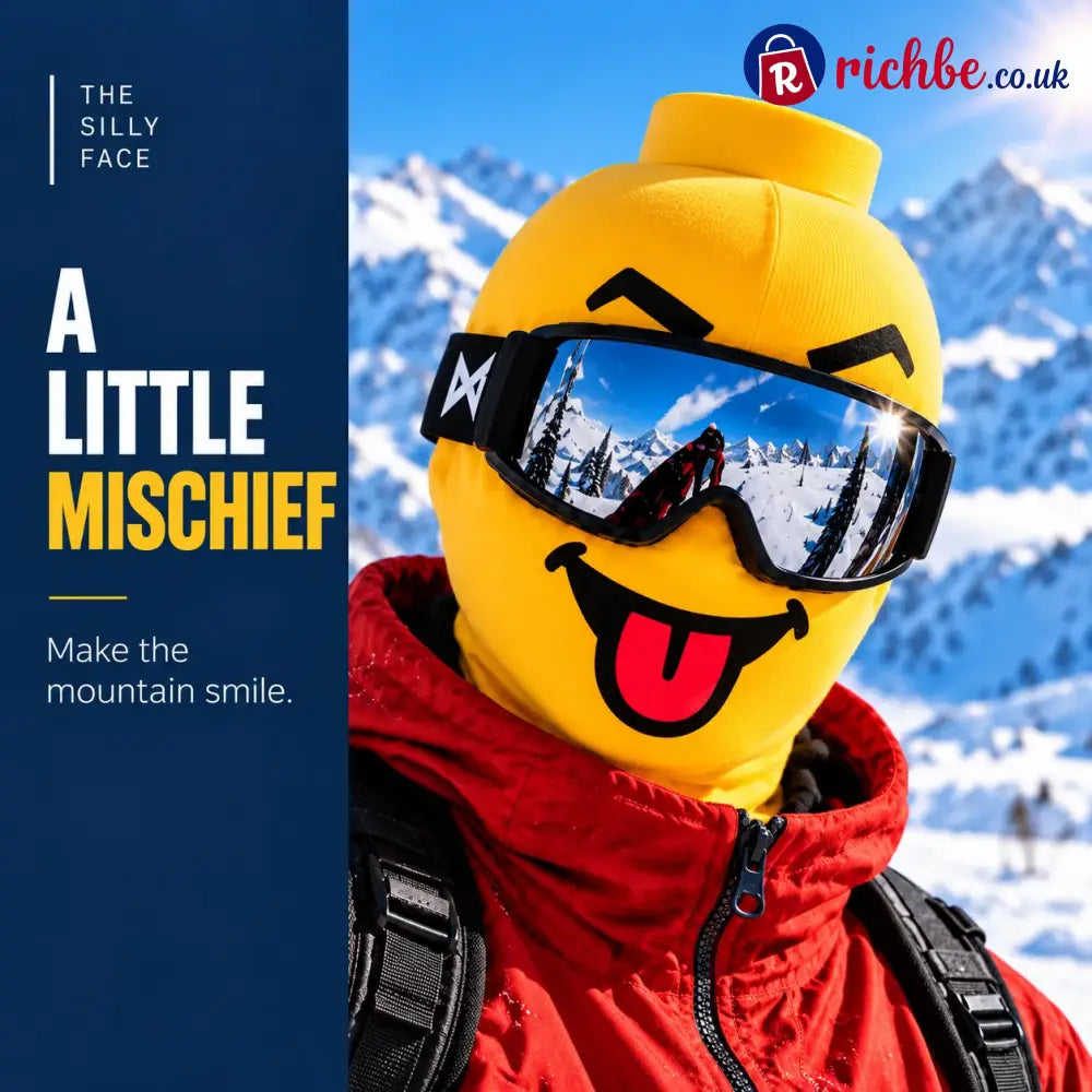 🏂😎 Funny Face Ski Mask | Yellow Expression Balaclava