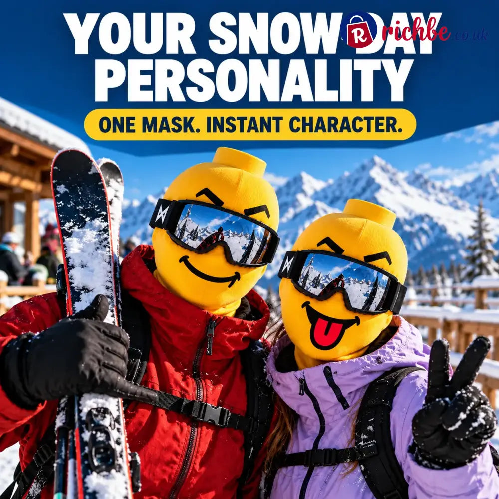 🏂😎 Funny Face Ski Mask | Yellow Expression Balaclava