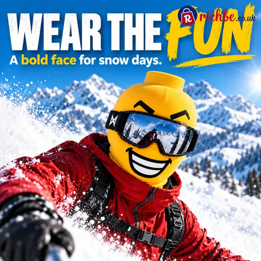 🏂😎 Funny Face Ski Mask | Yellow Expression Balaclava
