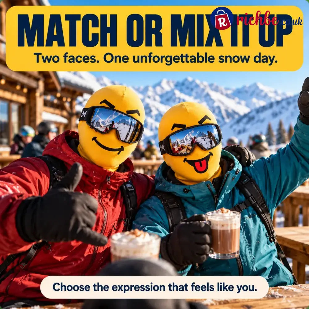 🏂😎 Funny Face Ski Mask | Yellow Expression Balaclava