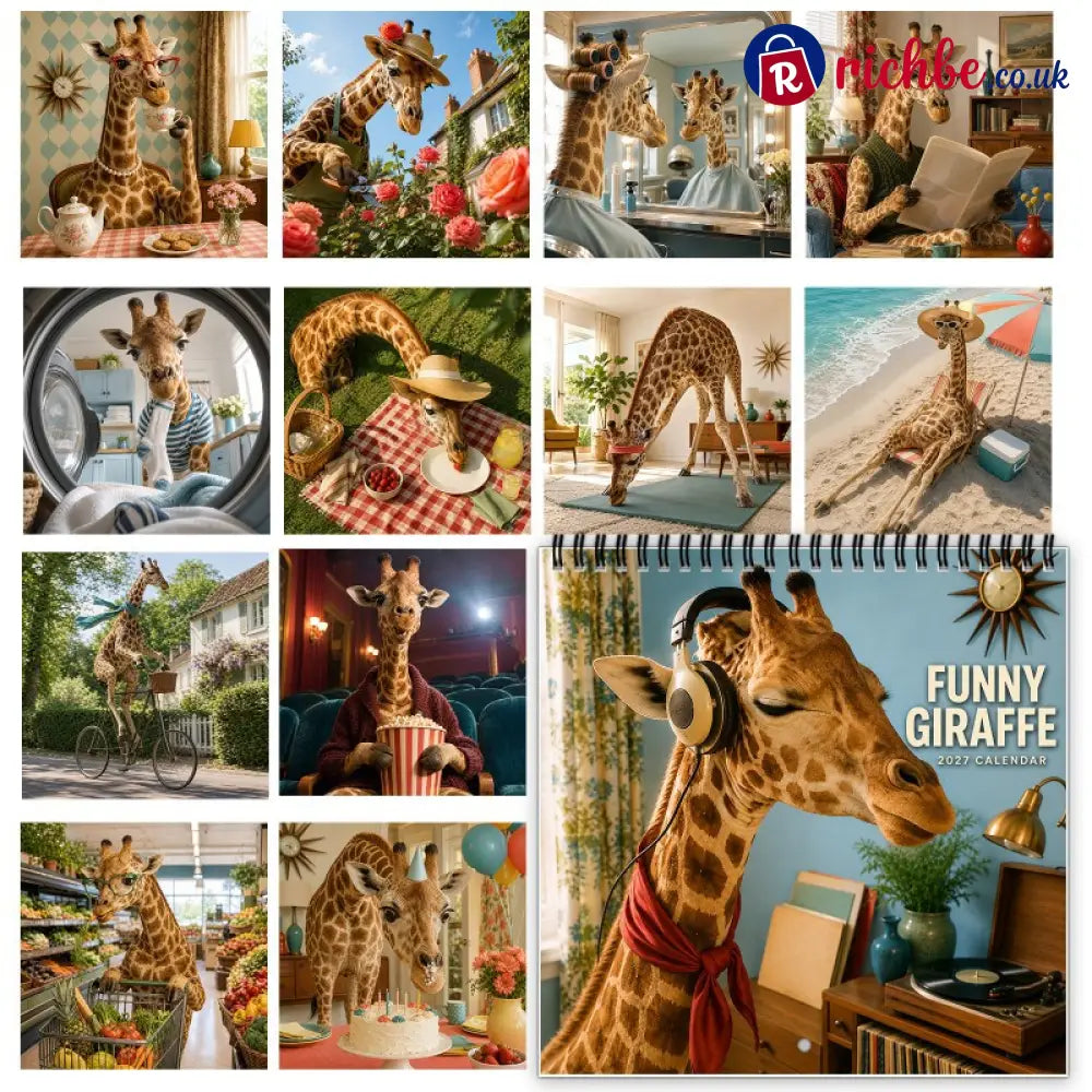 🦒 Funny Giraffe 2027 Wall Calendar – Music Sass & Long-Necked Charm - 2027 CALENDAR