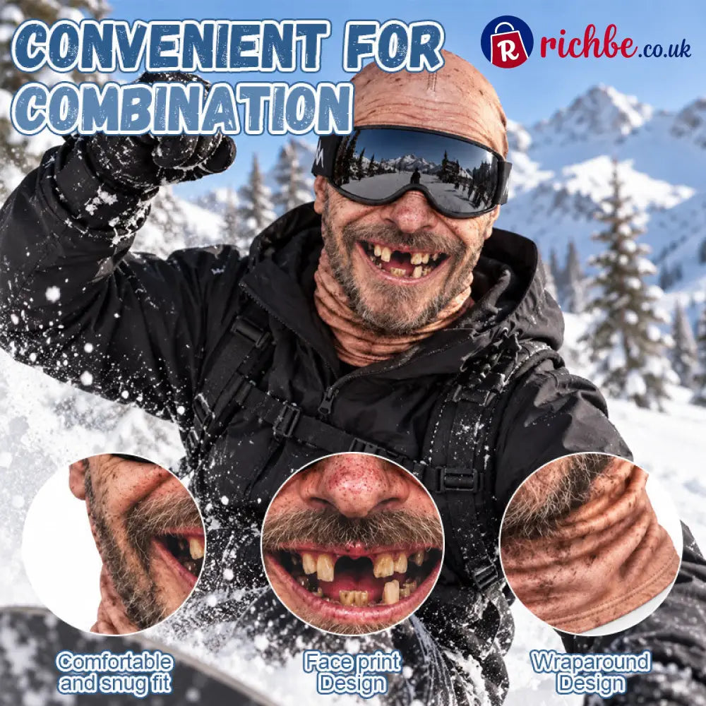 Funny Realistic Face Ski Mask – Hilarious Winter Party Gear for Outdoor Groups - Beauty& Health