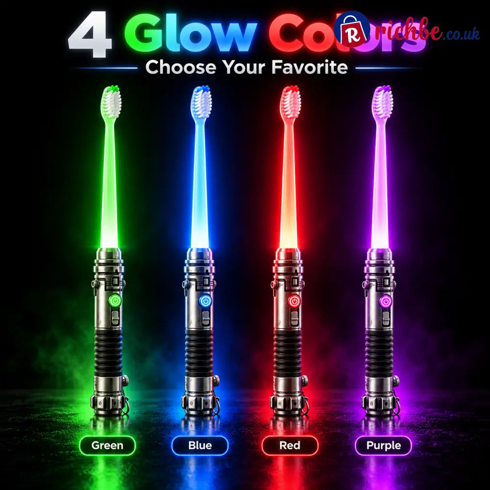 Galactic Glow Toothbrush – LED Light-Up Manual Toothbrush - red