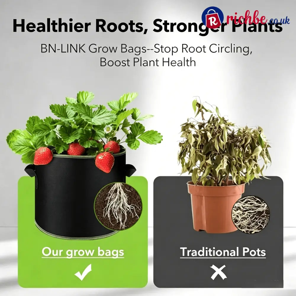 🌱 Gallon Grow Bags – Heavy Duty Aeration Fabric Pots with Handles for Vegetables Flowers & Fruits 🪴