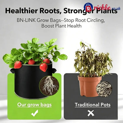 🌱 Gallon Grow Bags – Heavy Duty Aeration Fabric Pots with Handles for Vegetables Flowers & Fruits 🪴