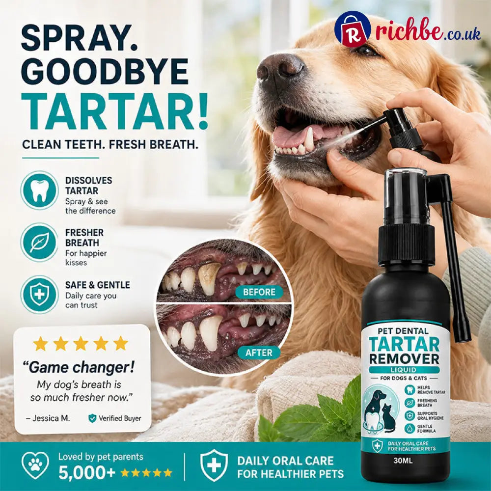 🐾 Gentle Pet Dental Cleaning Spray‑ Vet‑Formulated Tartar Remover Spray for Dogs & Cats Safe Oral Care Solution to