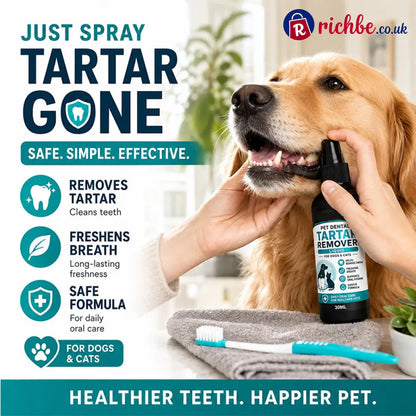 🐾 Gentle Pet Dental Cleaning Spray‑ Vet‑Formulated Tartar Remover Spray for Dogs & Cats Safe Oral Care Solution to