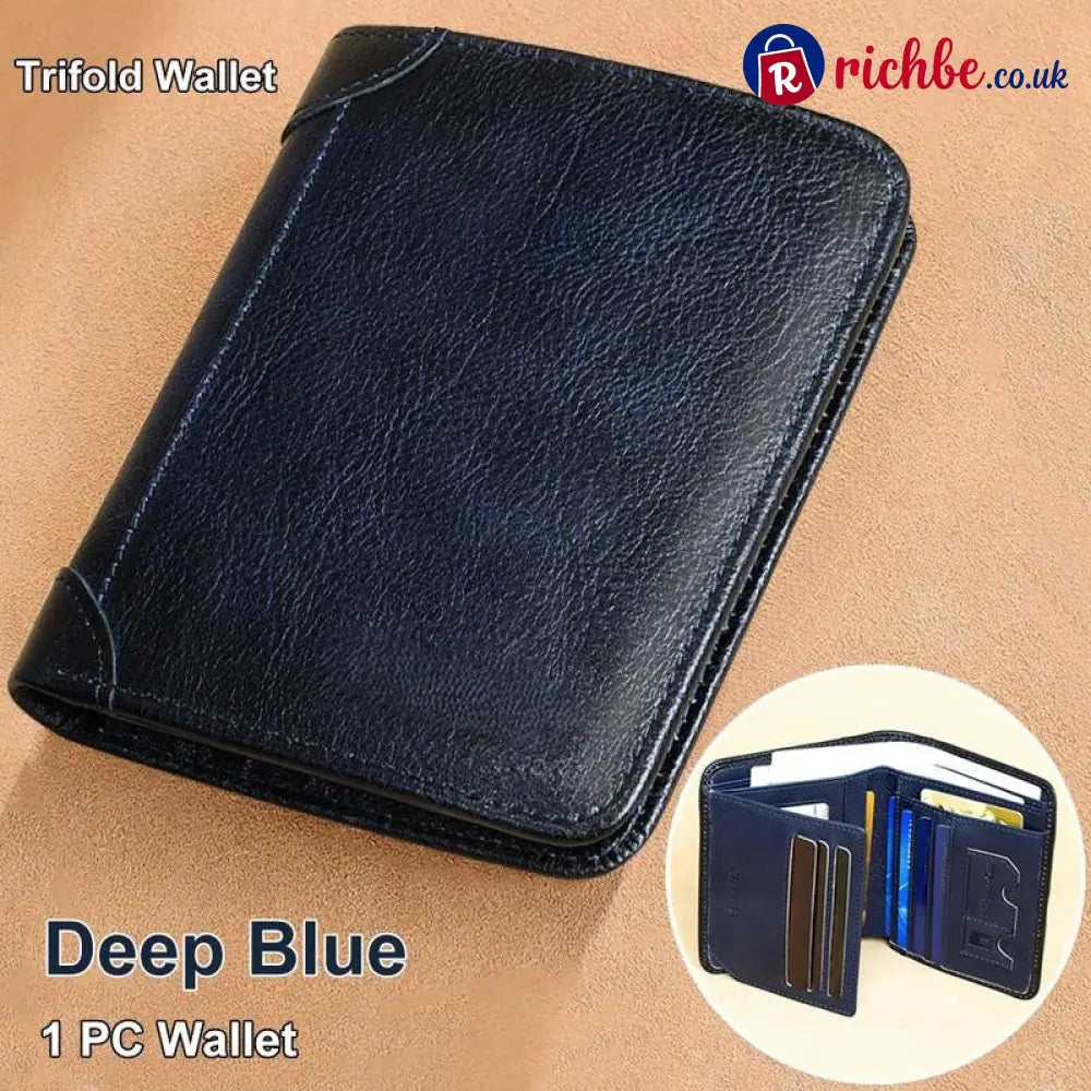 💖🌹Genuine Leather RFID Wallet for Men – Vintage Multi-Function ID & Card Holder