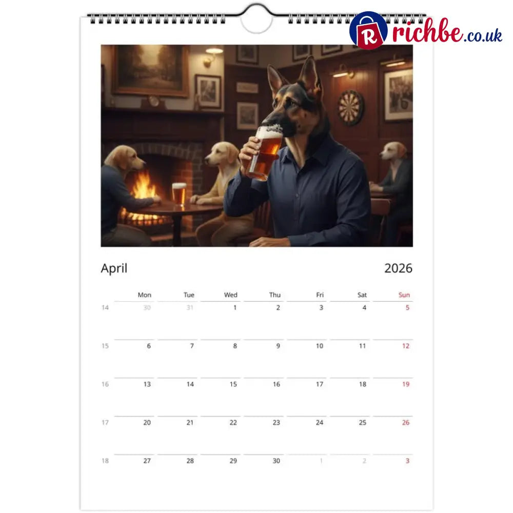 German Shepherd (Alsatian) Calendar 2026 - Daily Activities