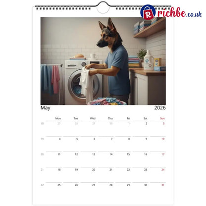German Shepherd (Alsatian) Calendar 2026 - Daily Activities